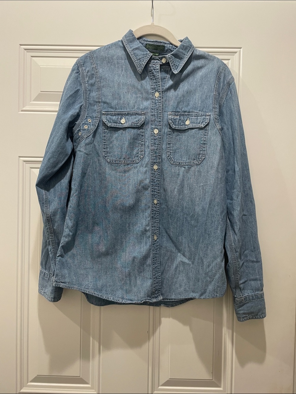Ralph Lauren Light Blue Denim Utility Chambray Button-Down Shirt